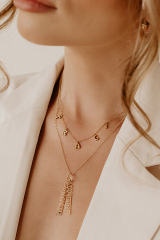 *Pre-Order* Bristol Bubble Letter Name Necklace - Water Resistant - Gold & Silver