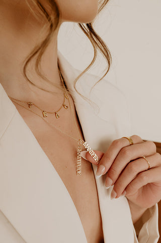 *Pre-Order* Bristol Bubble Letter Name Necklace - Water Resistant - Gold & Silver
