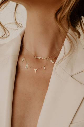 *Pre-Order* Dover Name Necklace - Water Resistant - Gold & Silver