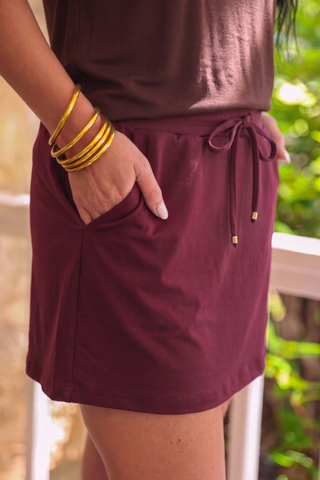 *SUNDAY PRE-ORDER* Burgundy Skort