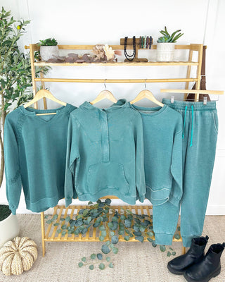 Teal Vintage Wash Hoodie