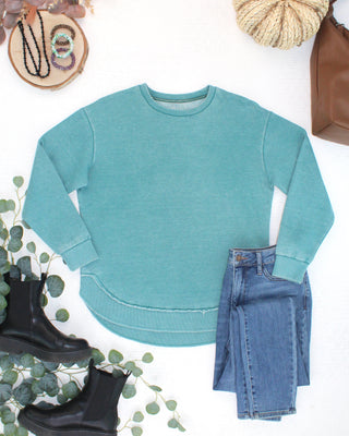 Teal Vintage Wash Pullover