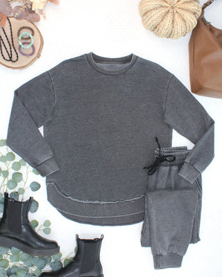 Black Vintage Wash Pullover