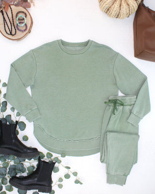 Olive Vintage Wash Pullover