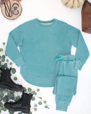 Teal Vintage Wash Pullover