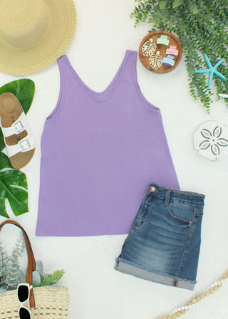 The Double V Tank in Lavender