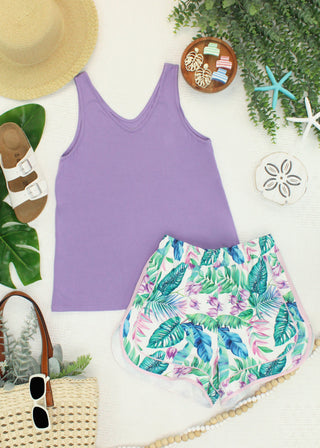 The Double V Tank in Lavender