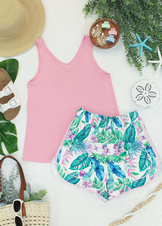 The Double V Tank in Pink