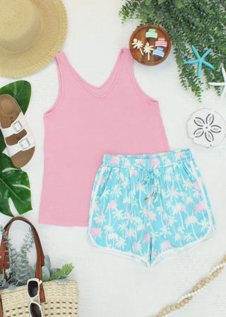 The Double V Tank in Pink