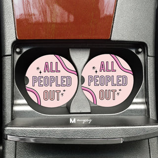 All Peopled Out Car Coaster Set