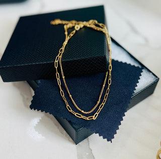 Paperclip Anklet - Water Resistant - Gold or Silver
