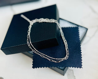 Paperclip Anklet - Water Resistant - Gold or Silver