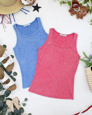 Blue Vintage Wash Tank