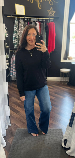 Black Ribbed Pullover