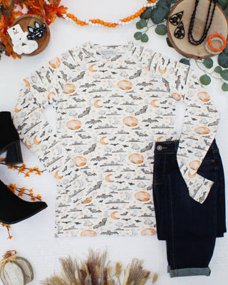 Haunted Halloween Long Sleeve Top w/ Thumbholes
