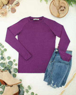 Purple Long Sleeve Top w/ Thumbholes