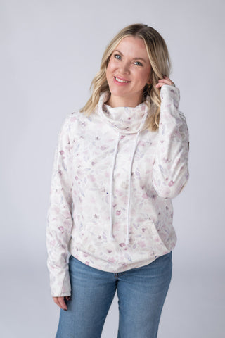Blush Floral Soft Funnel Neck