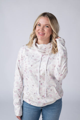 Blush Floral Soft Funnel Neck