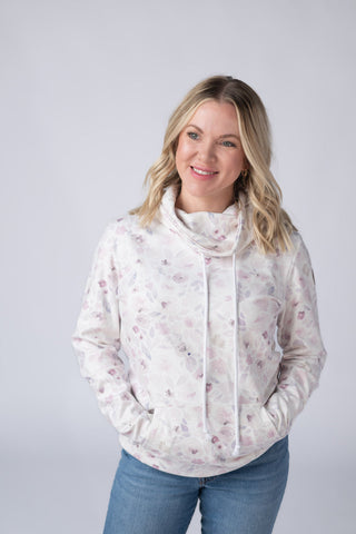 Blush Floral Soft Funnel Neck