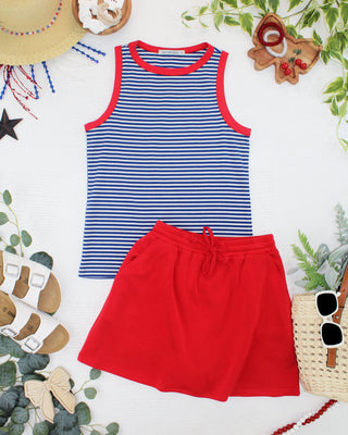 Red Luxe Skort