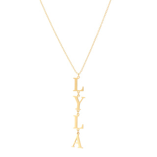 *Pre-Order* Cleo Vertical Name Necklace - Water Resistant - Gold & Silver