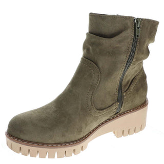 Khaki Braided Ankle Boots