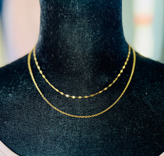 Double Trouble Chain Necklace - Water Resistant - Gold or Silver