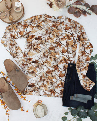 Woodsy Camo Long Sleeve Top w/ Thumbholes