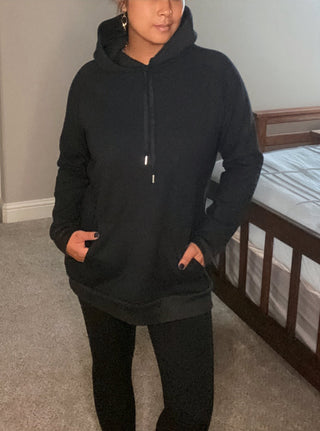 Black Fleece Lined Hoodie