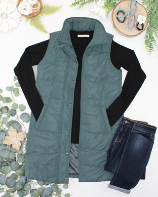 Teal Harlowe Long Vest