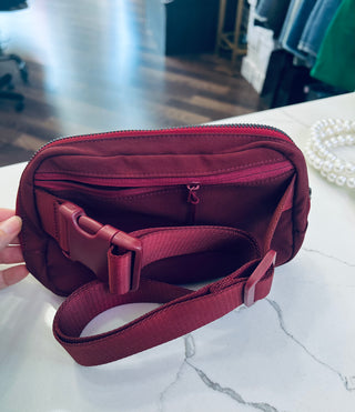 lululemon belt bag maroon Maroon Belt Bag – Truly Simple Boutique