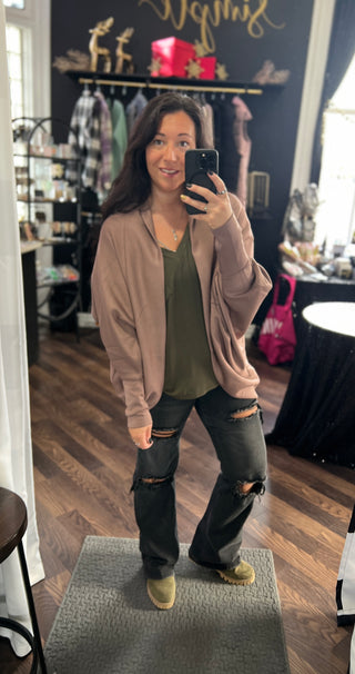 Mocha Luxe Cocoon Cardigan