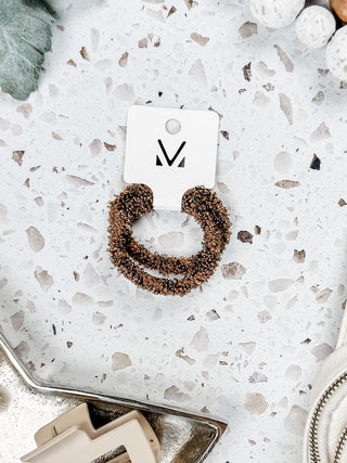 Mocha Fuzzy Hair Tie Set