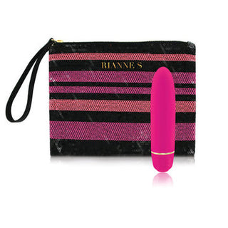 The Pink Classique Vibe w/ Black & Pink Stripe Sequin Case