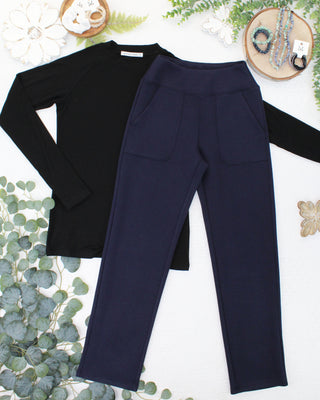 Navy Luxe Ankle Pants