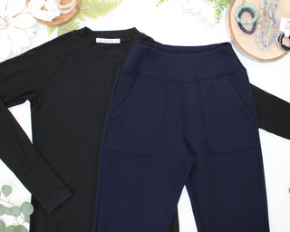Navy Luxe Ankle Pants