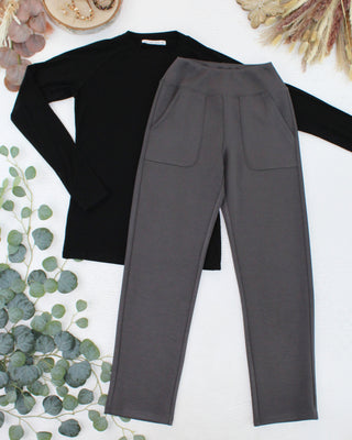 Charcoal Luxe Ankle Pants