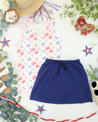 Navy Luxe Skort