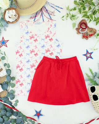 Red Luxe Skort