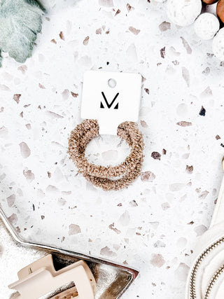 Tan Fuzzy Hair Tie Set