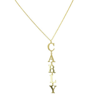 *Pre-Order* Cleo Vertical Name Necklace - Water Resistant - Gold & Silver
