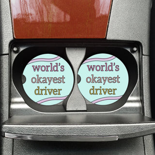 World’s Okayest Driver Car Coaster Set