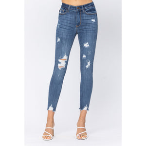 Judy Blue High Rise Cropped Destroyed Skinny - Style 82202