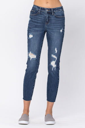 Judy Blue Vintage Cut Off Relaxed Fit Jeans - Style 88135