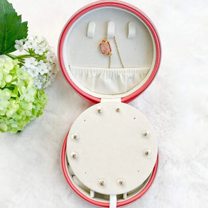 Molly Circle Jewelry Box - Coral