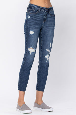 Judy Blue Vintage Cut Off Relaxed Fit Jeans - Style 88135