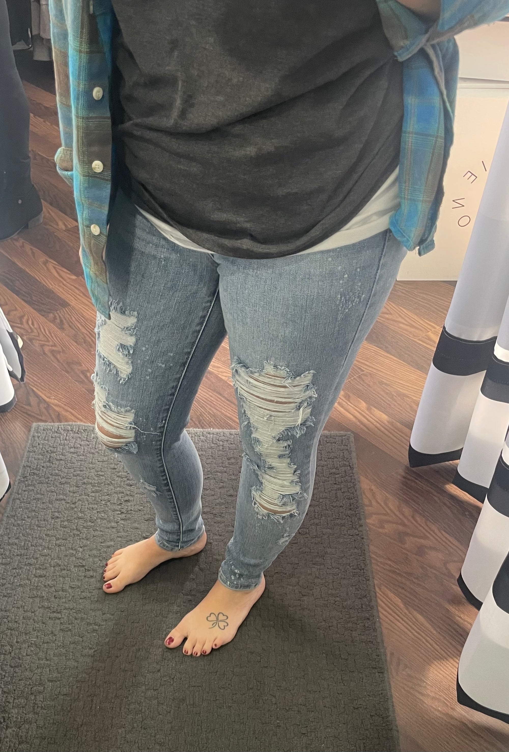Judy Blue Medium Wash Bleach Splash Distressed Skinny Jeans - Style 82293