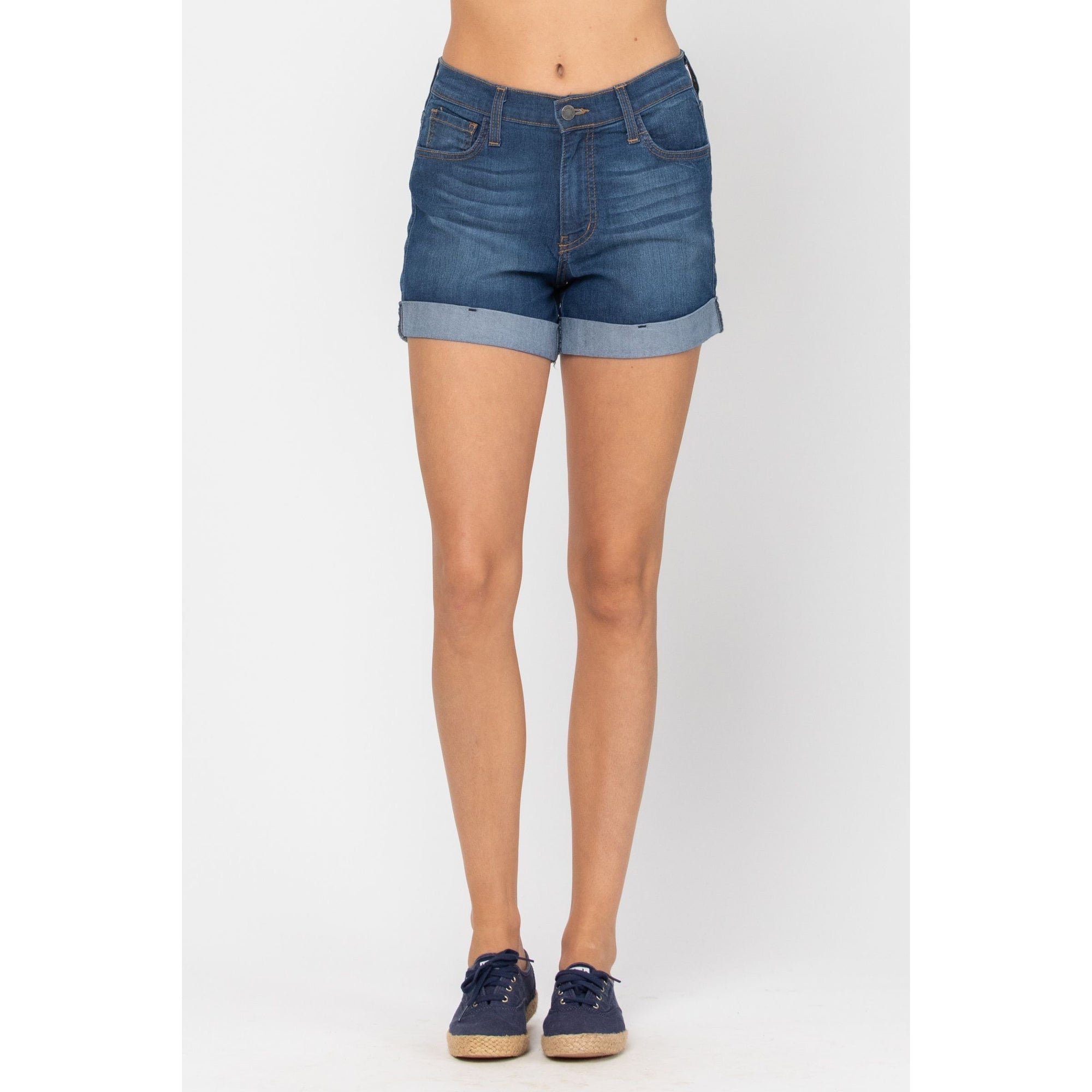 Judy Blue High Waisted Cuffed Shorts - Style 18163 - Made in the USA